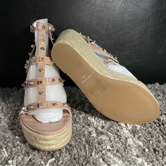 NIB Steven New York Cage Studded Espadrille Wedge Sandals - Picture 8 of 9